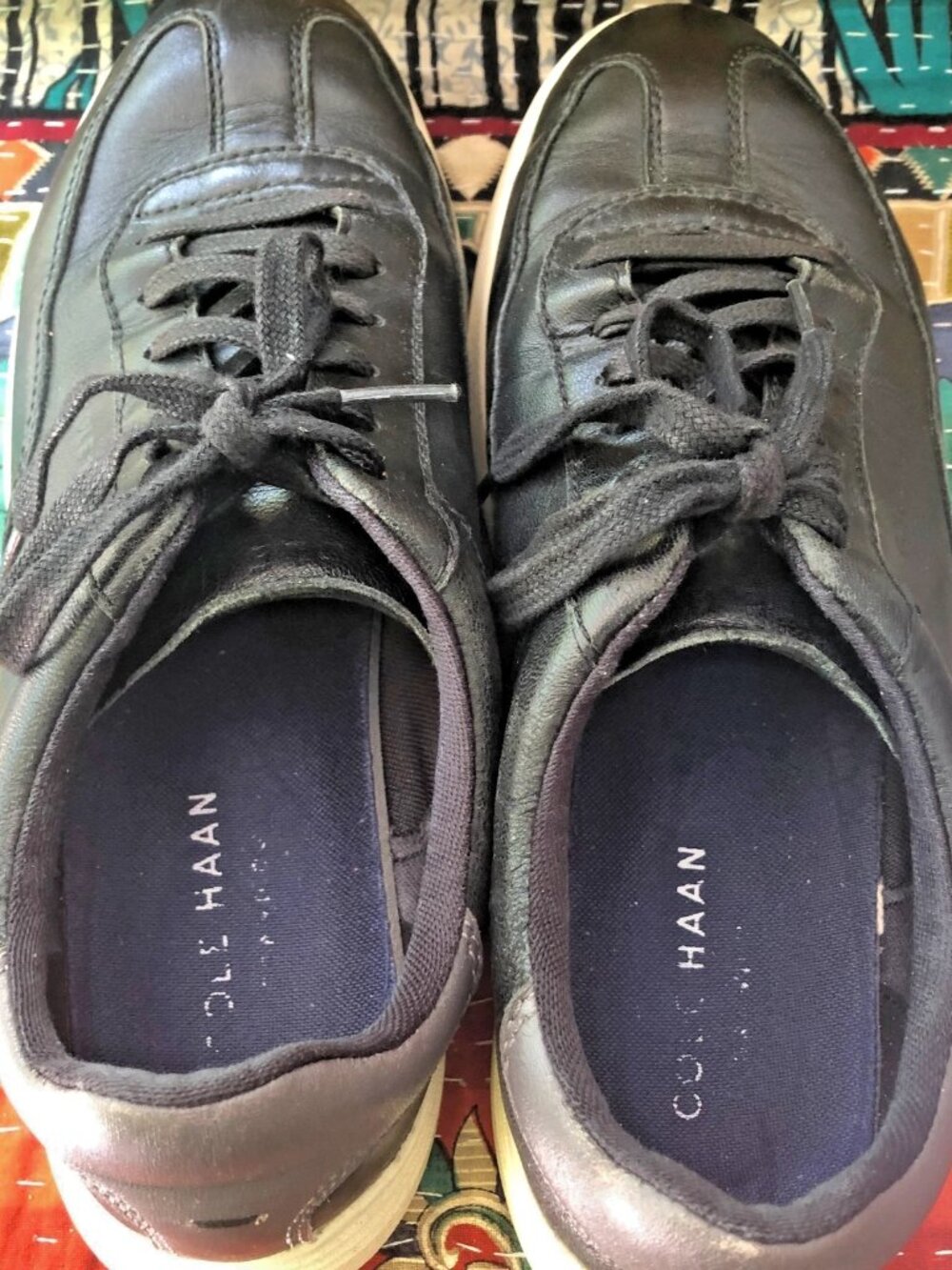 Cole Haan GrandPro Meridian Black Leather Sneakers Men 7.5 Women 8.5 Lace Up - Picture 8 of 16